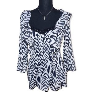 Nicola zebra ruffle blouse